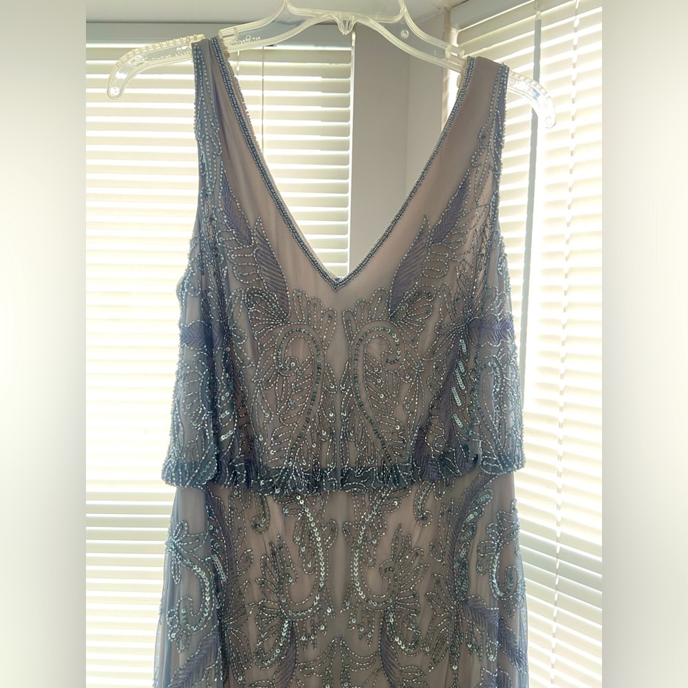 BHLDN Adrianna Papell Full Length Beaded Gown